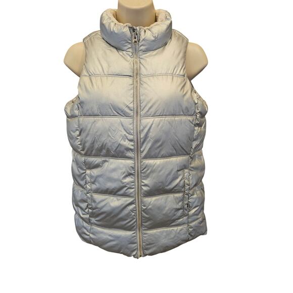 Metallic silver shiny girls XL (16) Puffer jacket vest holiday warm Christmas - Picture 1 of 10